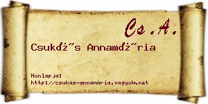 Csukás Annamária névjegykártya