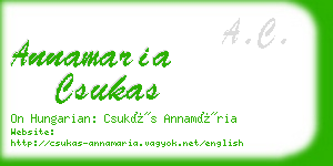 annamaria csukas business card